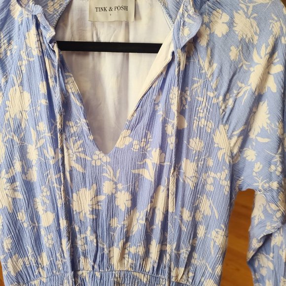 NWOT Beautiful Tink & Posh CHARLIZE FLORAL PRINT LONG SLEEVE MAXI DRESS - Picture 2 of 7